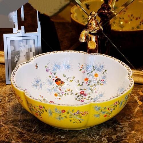 Europe Style Counter Top porcelain wash basin bathroom sinks ceramic china wash basin