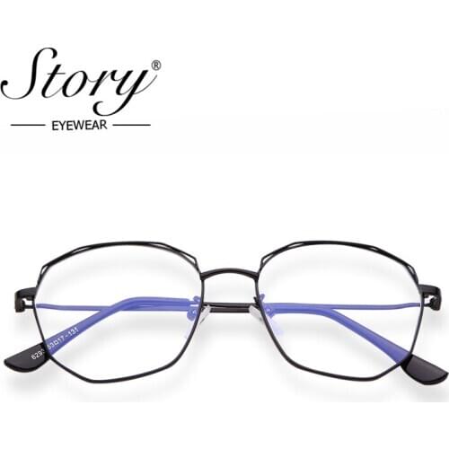 STORY fashion oversized glasses women men 2019 luxury brand designer vintage alloy ploygon frame flat mirror eyewear PS6293A