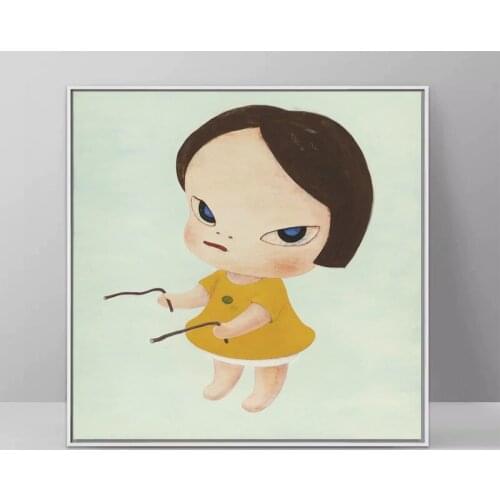 Nara Yoshitomo cartoon oil painting hand made on canvas graffiti art oil painting for wall decoration
