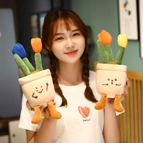 30CM Creative Flower Doll Plush Toy Simulation Tulip Bonsai Plant Stuffed Toys Home Decoration Soft Stuffed Plush Doll