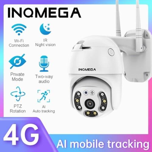 INQMEGA IP Camera WIFI 4G LTE SIM PTZ Dome Video Surveillance Camera 4X Zoom Wireless GSM Security Outdoor P2P IR Night Vision