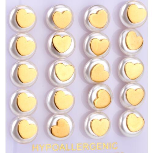LUXUKISSKIDS pendientes 10pairs/lot Fake Pearl Stud Earrings For Women Fashion Jewelry Stainless Steel Earings oorbellen aretes