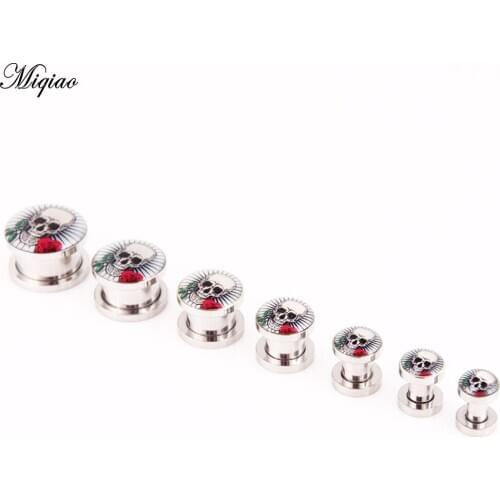 Miqiao Explosion-proof stainless steel rose skull oil drop ear expansion auricle ear expander ear nail piercing jewelry