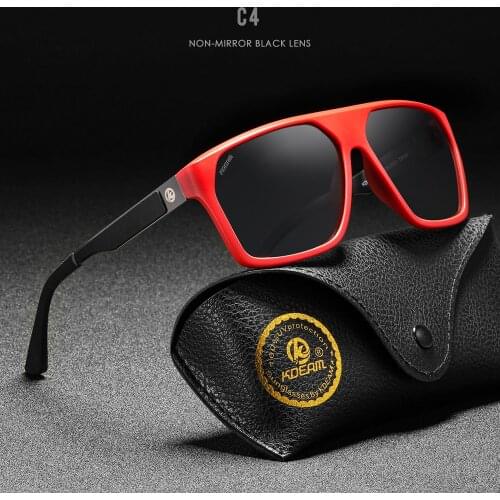 KDEAM New 2021 Classic Sunglasses Sports TR90 frame Stainless steel temples soft Rubber cover Polarized Sun glasses Men KD4300