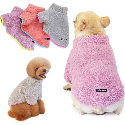 Soft Warm Fleece Dog Coat Winter Warm Dog Clothes Small Dog Coat Clothing Puppy Jacket Clothes Chihuahua French Bulldog Outfits