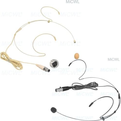 2 Color TA3F mini XLR Head Headset Microphone for AKG Samson Wireless earset Microphones Black or Beige MiCWL B40