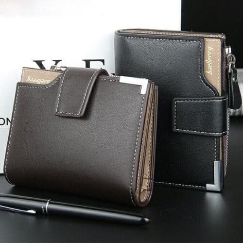 2021 New PU Leather Men Wallets High Quality Zipper Short Design Card Holder Male Purse Vintage Coin Holder Men Wallets Bags