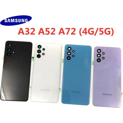 For Samsung Galaxy A32 A325 A326 A52 A525 A526 A72 A725 A726 4g 5g Housing Case Battery Back Cover Rear Door+Camera lens+Sticker