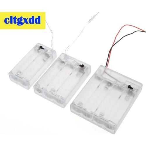 Plastic AA Power Battery Storage Case Box Holder 2 3 4 Slots AA Size Battery Socket With Wire Leads ON/OFF Switch