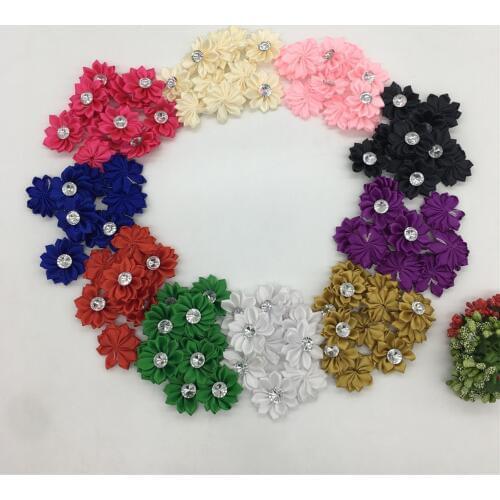 Polyester tape Rhinestone 3D artificial flower Christmas home decoration DIY Wedding Decorate indoor Accessories scrapbooking