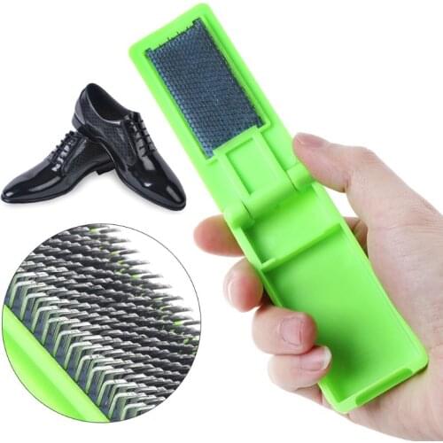 Portable folding Suede Wire Cleaners Dance Shoes Cleaning Brush For Footwear L4MB