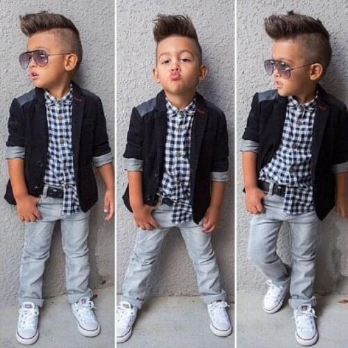 TZ339 Casual Clothing Sets Boy gentleman suit Toddler Boy Clothing Set 3pcs Coat + long sleeve + pants children boy clothing set