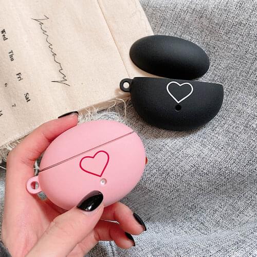 Simple Heart Earphone Cases For HUAWEI Freebuds 4i Case Cute Hard PC Matte Protector Cover Headphone Accessories For Freebuds 4i