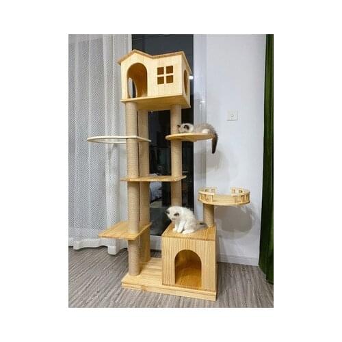 Cat Climbing Frame Solid Wood Large Cat Litter One Villa Cat Frame Space Capsule Cat Toy