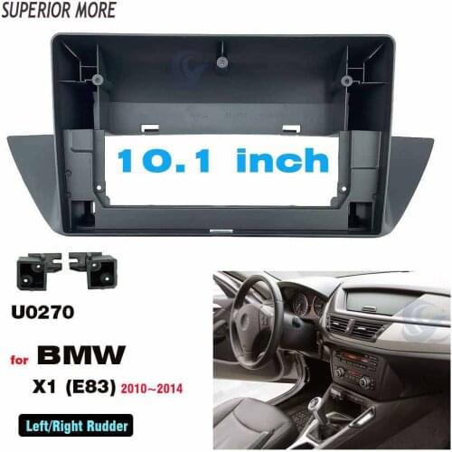 2 Din 10.1 Inch Radio ABS Plastic Fascia Frame and Cable for BMW X1 E83 2010-2014 Stereo Panel Dashboard Trim Kit