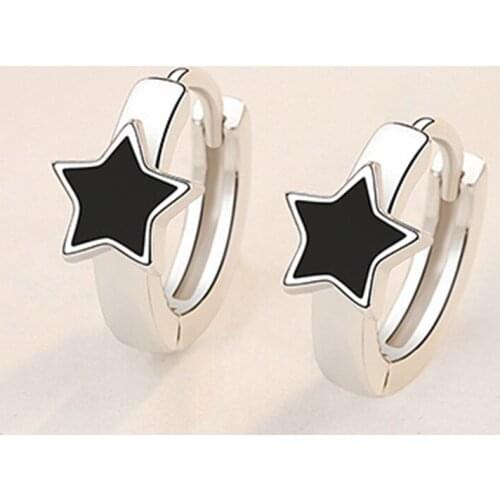925 Sterling Silver Star Stud Earrings for Women Bijoux Fashion Jewelry Pendientes Prevent allergy eh174