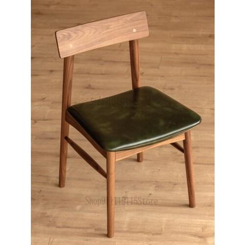 Nordic Wood Dining Chair Simple Desk Chair Armchair Solid Wood Dining Chair