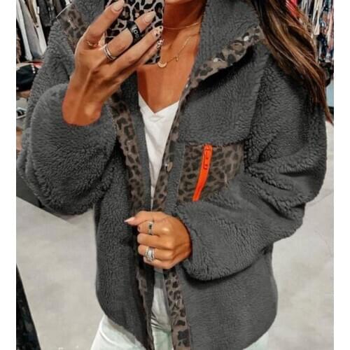 2021 Winter Women Warm Clothes Ladies Soild Sweatshirt Loose Zipper Long Sleeve Pocket Patchwork Hoodie Stitching Plush Jacket