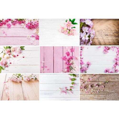 Vinyl Wood Background Wooden Board Texture Flowers Food Backdrop For Photography Baby Shower Photocall For Photo Studio