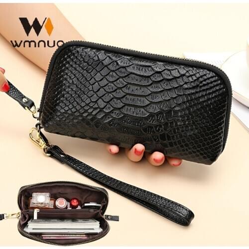 Wmnuo Branded Day Clutches Women Alligator Small Genuine Cow Leather Mini Shell Bag Lady Korean Wallets Card Phone Bag For Mom