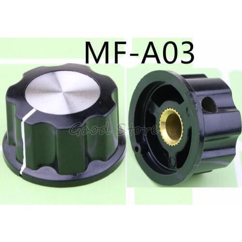 10PCS MF-A03 A03 potentiometer knob Bakelite knob potentiometer knob aluminum cap bakelite supporting WTH118 use potentiometer