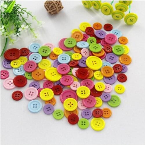 50Pcs 4 Holes Mixed Size Plastic Buttons For Craft Round Sewing Buttons Scrapbook DIY Home Decoration Accessories 15-25mm WD0035