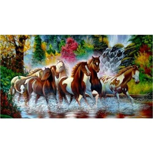 5D DIY Diamond Embroidery horse Landscape Full Square/ Round Diamond Painting Cross stitch crystal Diamond mosaic animals 3d art