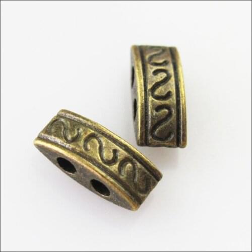 70Pcs Antiqued Bronze Color 2 Hole Spacer Beads Charms Connectors 4x10mm