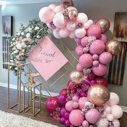 87pcs/set Hot Pink Balloon Garland 4D Rose Gold Globos Bridal Shower Wedding Decorations Valentines Day Birthday Party Supplies