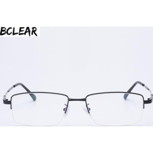 BCLEAR Men Alloy Eyeglasses Frame High Quality Optical Frame Man Half Rim Optical Glasses Accept Prescription Eyewear 2018 New