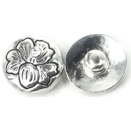 Free shipping Mini 1.2cm alloy beautiful flower cz charm DIY snap button metal charms