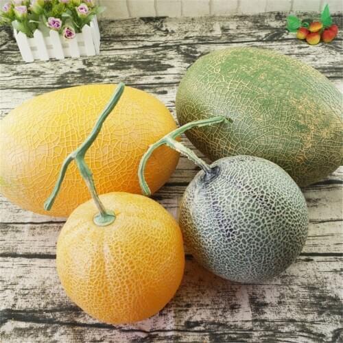 Big faux cantaloupe fake fruit model honeydew melon Artificial Simulation fruit for shopping mall shop decoration photo props