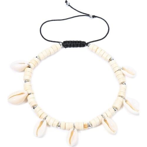 Vintage Leather Ankle Bracelets Natural Shell Cowrie Beach Sandal Anklet For Women Charming Jewelry Chain Anklets Shellhard