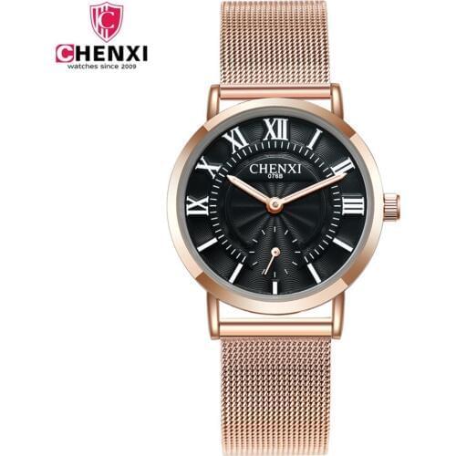 CHENXI Luxury Women Watch Casual Brand Watches Rose Gold Unique Fashion Ladys Waterproof Wristwatch Waterproof Dress Clock Gift