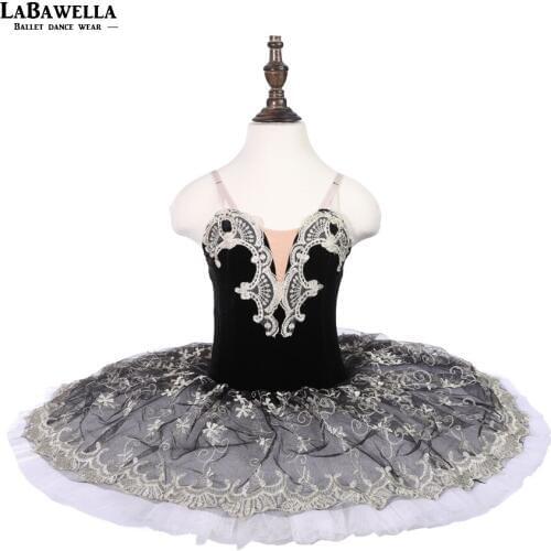 Children black swan lake ballerina tutu dress kids ballet costume skirt pr-professional ballet studio perfomrance tutu BLST18043