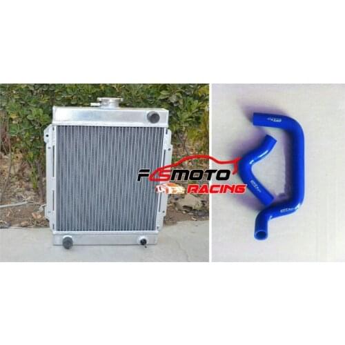 3 Row radiator + red HOSE For DATSUN 1200 B110 A12/A12T 1.2L 1970-1976 75 74 73