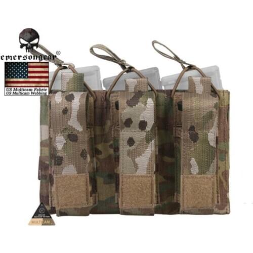 Emerson 5.56 Pistol Triple Open Top Magazine Pouch Combat Molle MAG Pouch Multicam EM6363MC