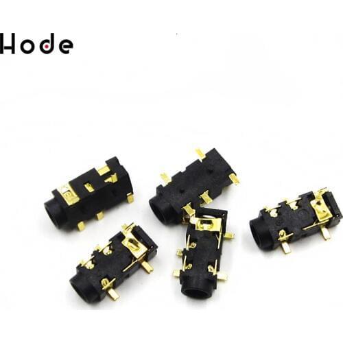 10pcs Female Audio Connector 5 Pin SMT SMD Headphone Jack Socket PJ-327A Gold-Plated Patch SMD Audio Earphones Socket 3.5mm