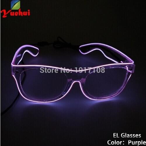 Hot Sale Pink Halloween Party Glasses Glowing EL Glasses Fashion Costume Glasses for Bar Dance Party By 3V Steady On Driver