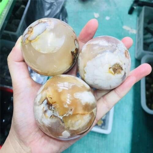 Crystal Ball Healing Stones Cherry Agate Sphere Natural Gemstones For Home Decor