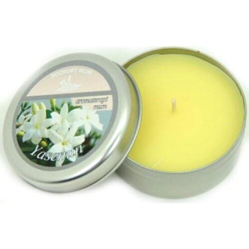 Round Metal Box with Candle Jasmine candles and scents свечи и ароматы velas y aromas