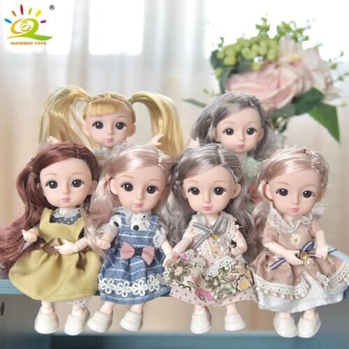 5.9inch Fashion Girl Doll bjd Boneca Dolls normal/joint body Ball Jointed Reborn Dolls Toys with Clothes Shoes Gift For Girls