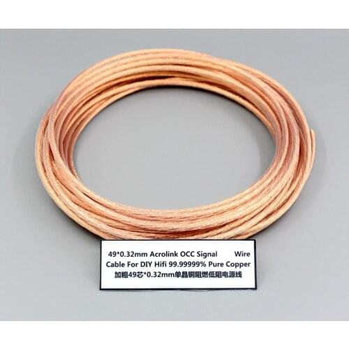 LN002496 5m Outside Dia:4mm 49Pins*0.32mm Acrolink OCC Signal Wire Cable For DIY Hifi 99.99999% Pure Copper