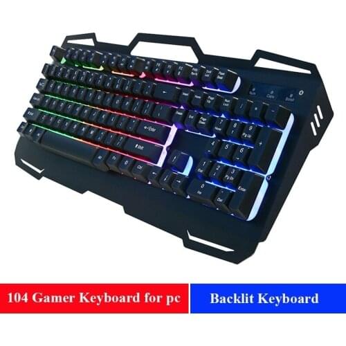 Mechanical keyboard for 104 key cable games, PC backlit keyboard, computer, English player keyboard
