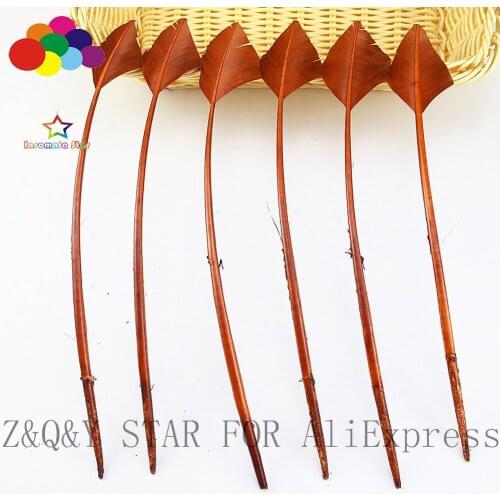 Natural 25-30CM Turkey Nest Forest Feather Scissors Tip Dye Brown Coffee DIY Craft Headdress Fitting Feather