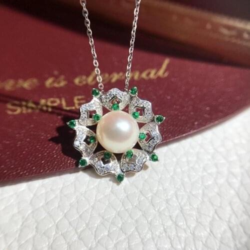 New Arrival Design 925 Sterling Silver Pendant Base Settings Mountings Findings Parts for Pearl Crystal Jade Agate 5pcs/lot