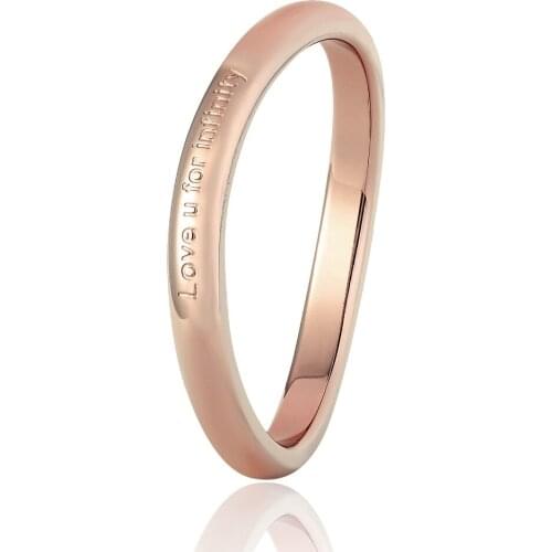 New design Love U For Infinite Shaped Curved Ring Stainless Steel Rose Gold Color Saving Personality Trendy Tail Ring For Women