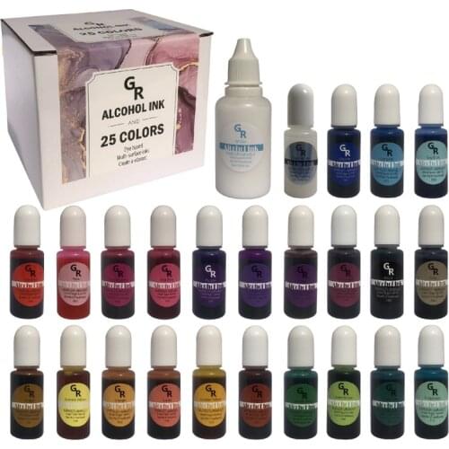 25 Colors Epoxy Resin Diffusion Pigment Alcohol Ink Liquid Colorant Dye DIY Crafts Jewelry Making