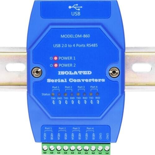 USB to RS485 Serial Hub Photoelectric Isolation Lightning Protection Anti-interference 4 Serial Port 485 Relay Communication