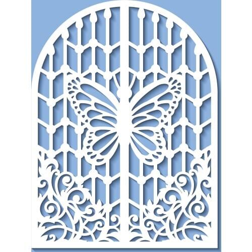 72*95mm Hollow Butterfly Window Metal Cutting Dies and Stamps Stencil for DIY Scrapbooking Photo Album Embossing Paper Card